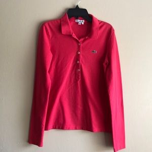 Lacoste Polo T-Shirt Womens Modal Piqué Logo 38 S